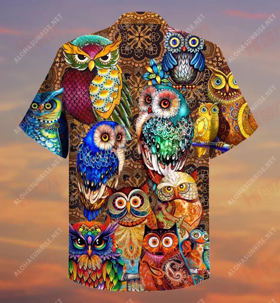 Owls Are So Cool Short Hawaiian Shirt Summer Tropical Shirts Custom Hawaiian Shirts Hawaiian Shirts For Women, Hawaiian Shirt Gift, Christmas Gift