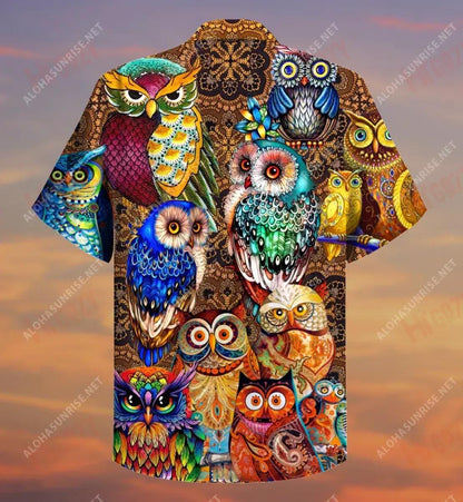 Owls Are So Cool Short Hawaiian Shirt Summer Tropical Shirts Custom Hawaiian Shirts Hawaiian Shirts For Women, Hawaiian Shirt Gift, Christmas Gift