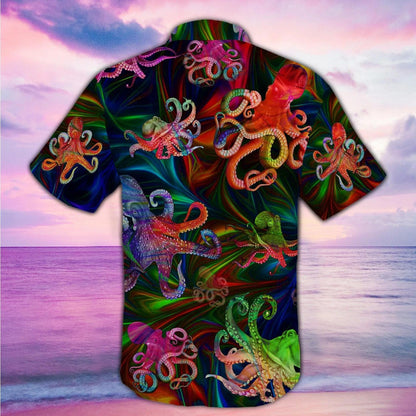 Octopus Fantasy Ocean Creatures Colorful Art Hawaiian Shirt,Hawaiian Shirt Gift, Christmas Gift