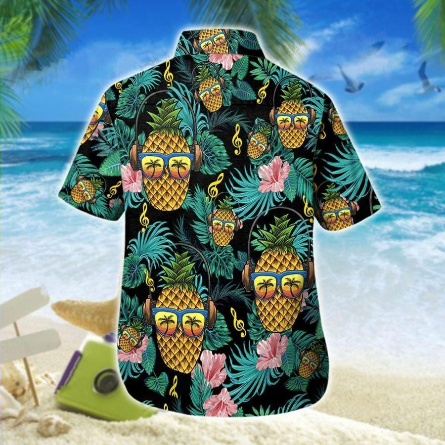 Hawaiian Aloha Shirts Pineapple Headphone Tropical, Hawaiian Shirt Gift, Christmas Gift