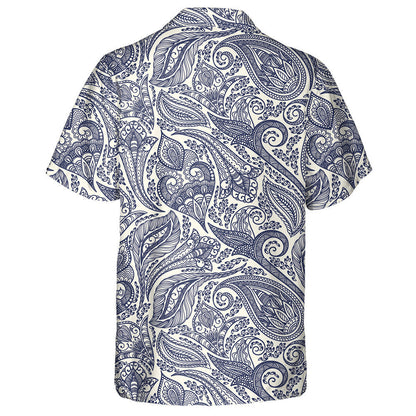 Beautiful Paisley Flower Leaves Branches Hand Drawn Pattern Hawaiian Shirt, Hawaiian Shirt Gift, Christmas Gift