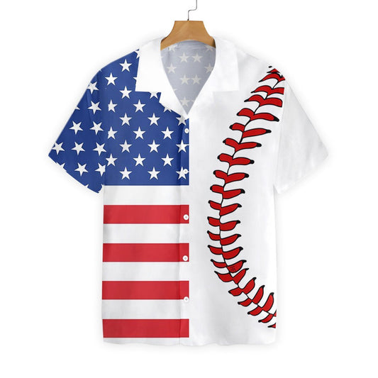 Baseball American Flag Seamless Background Design Hawaiian Shirt,Hawaiian Shirt Gift, Christmas Gift