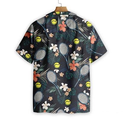 Cool Tropical Floral Tennis Design Hawaiian Shirt,Hawaiian Shirt Gift, Christmas Gift