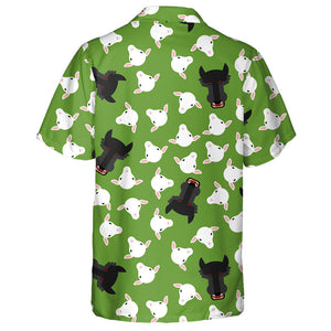 Wolf And White Sheep On Green Background Hawaiian Shirt,Hawaiian Shirt Gift, Christmas Gift