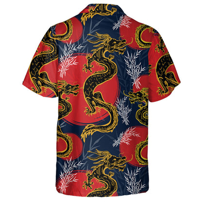 Chinese Asia Dragons And Red Sun Hawaiian Shirt, Hawaiian For Gift