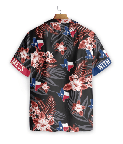 Red And Blue Texas Peace Crazy Background Design Hawaiian Shirt, Hawaiian Shirt Gift, Christmas Gift