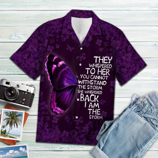 Awesome Gift For Girl Butterfly And October Girl Pattern Hawaiian Shirt, Hawaiian Shirt Gift, Christmas Gift