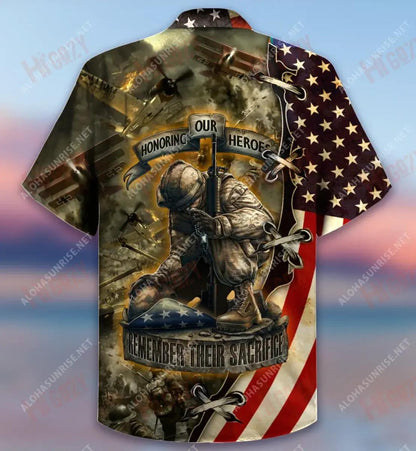 Remember Their Sacrifice Short Hawaiian Shirt Ocean Aloha Shirt Best Hawaiian Shirts Funny Hawaiian Shirts, Hawaiian Shirt Gift, Christmas Gift