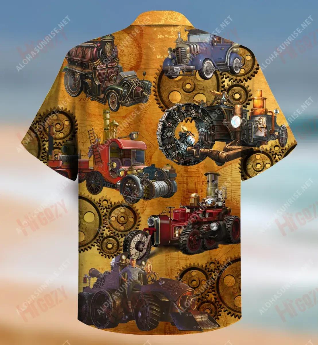 Our Steampunk World Unisex Short Sleeve Shirt Ocean Hawaiian T Shirts Custom Hawaiian Shirts Hawaiian Shirt Pattern, Hawaiian Shirt Gift, Christmas Gift