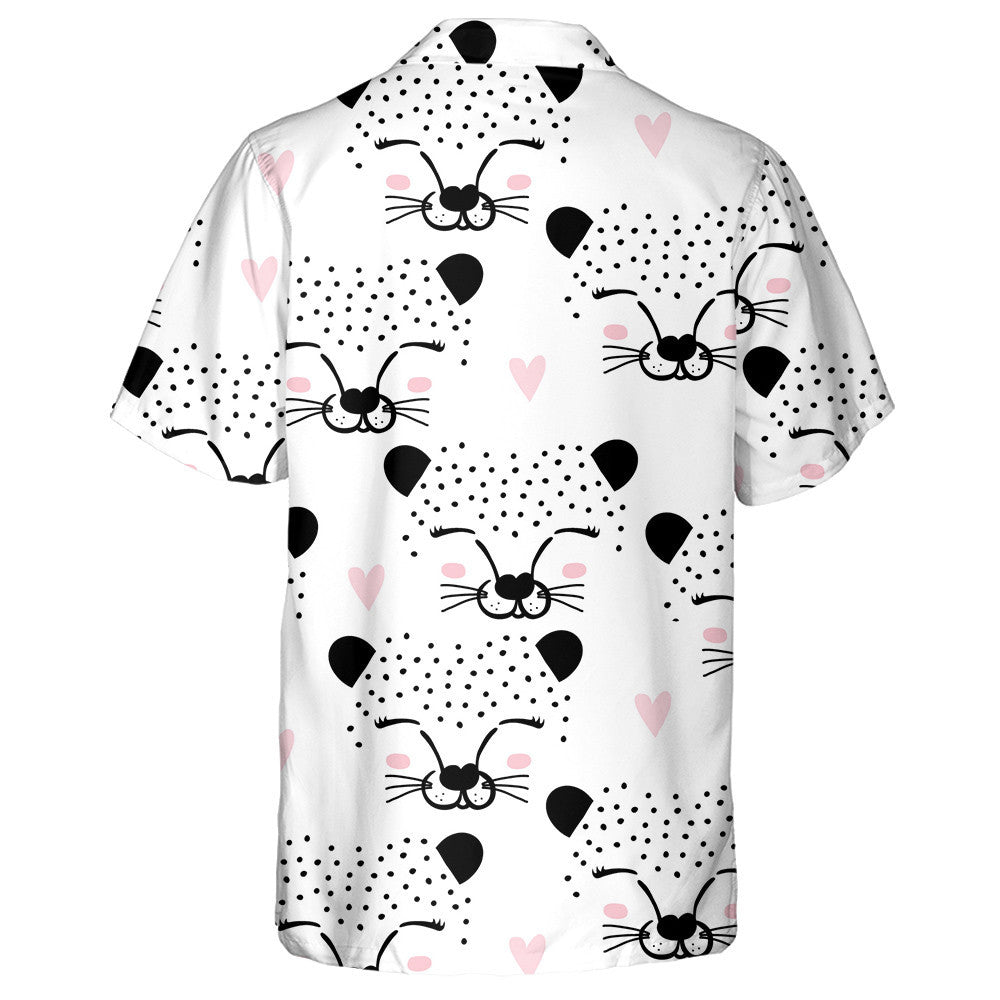 Pink Heart And Face Of Leopard With Spotted Hawaiian Shirt, Hawaiian Shirt Gift, Christmas Gift