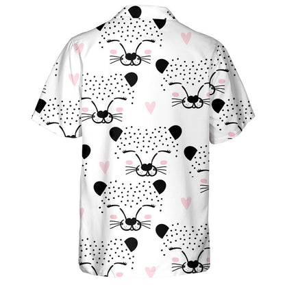 Pink Heart And Face Of Leopard With Spotted Hawaiian Shirt, Hawaiian Shirt Gift, Christmas Gift