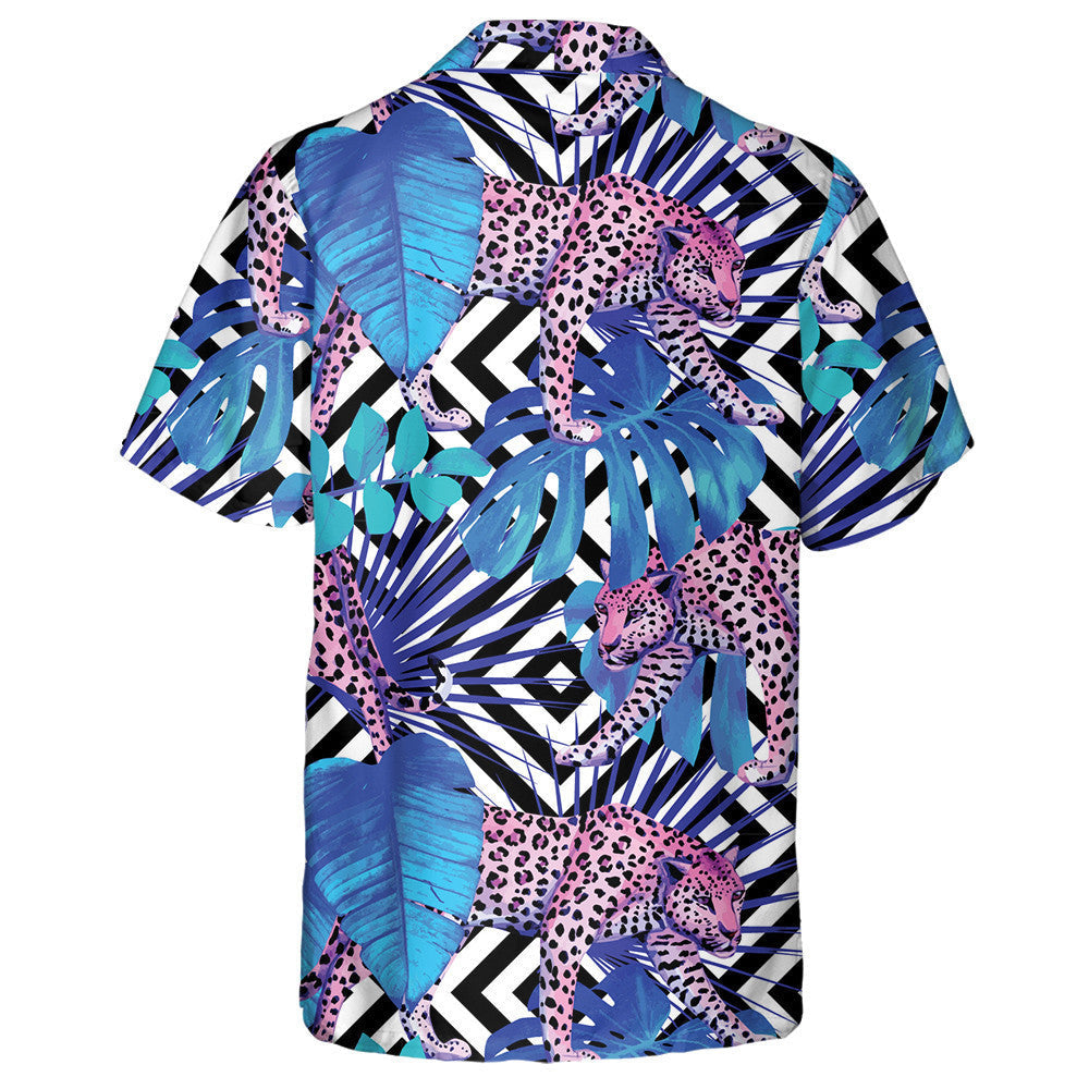 Summer Tropical Flower Safari With Exotic Animals Leopard Hawaiian Shirt, Hawaiian Shirt Gift, Christmas Gift