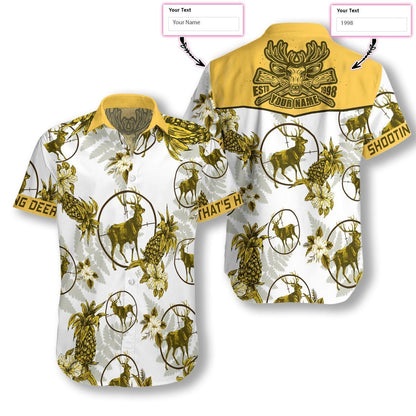 Shooting Deer That's How I Roll Personalized Pattern Hawaiian Shirt, Hawaiian Shirt Gift, Christmas Gift