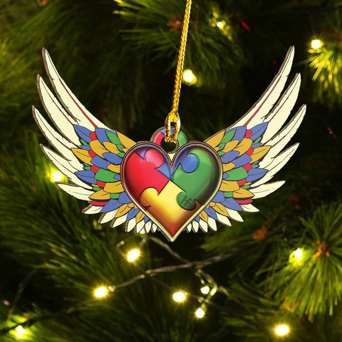 Autism Awareness The Wings Ornament, Christmas Ornament Gift, Christmas Gift, Christmas Decoration