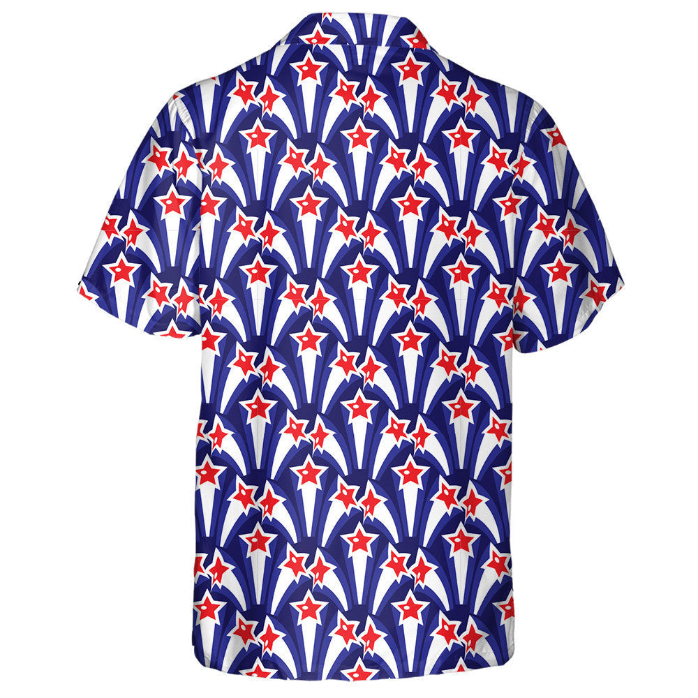 USA National Holiday Repeating Texture With Stars Hawaiian Shirt, Hawaiian Shirt Gift, Christmas Gift