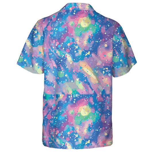 Watercolor Pink And Blue Splashes Smudges Camouflage Pattern Hawaiian Shirt, Hawaiian Shirt Gift, Christmas Gift