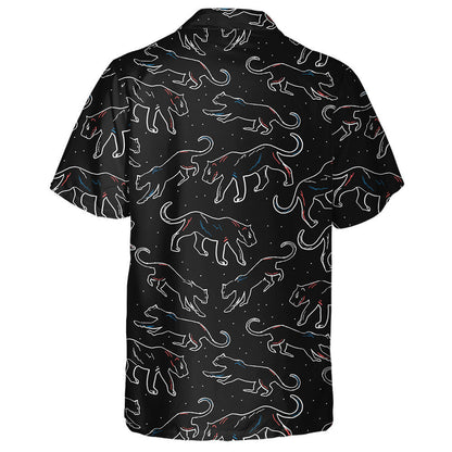 Trendy Animal Fashionable Wild Leopard Black Background Hawaiian Shirt, Hawaiian Shirt Gift, Christmas Gift