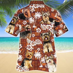 Agile Animal Yorkshire Terrier Dog Lovers Red Tribal Pattern Hawaiian Shirt, Hawaiian Shirt Gift, Christmas Gift