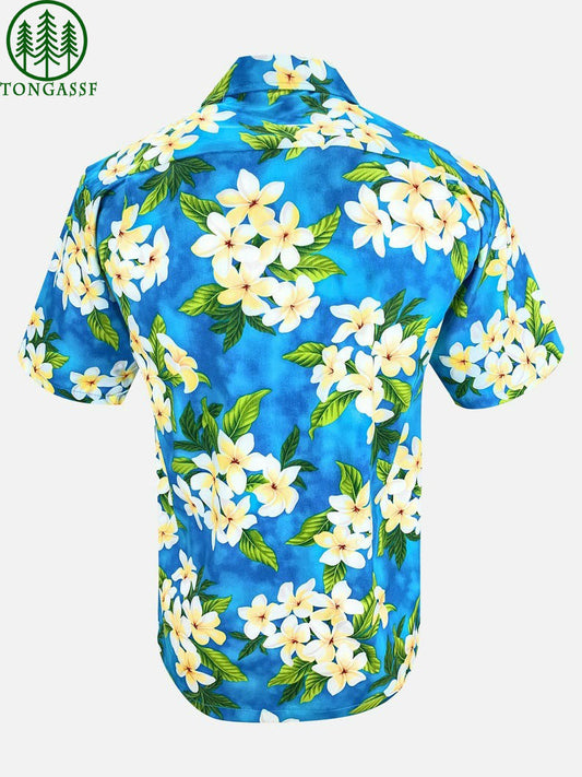 Hawaiian Plumerias Shirt, Hawaiian Shirt Gift, Christmas Gift