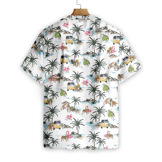Pug On White Skin Pattern Hawaiian Shirt, Hawaiian Shirt Gift, Christmas Gift