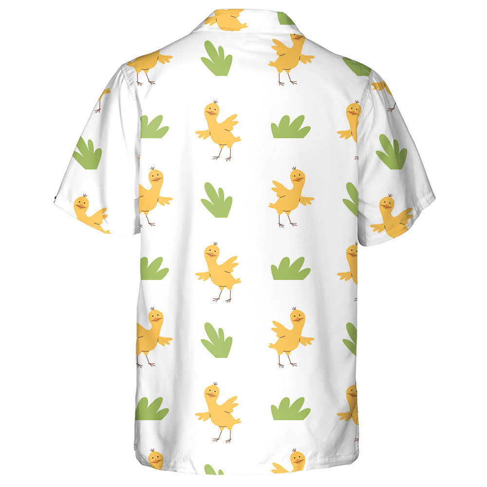 Funny Little Chicken Dancing With Grass Hawaiian Shirt,Hawaiian Shirt Gift, Christmas Gift
