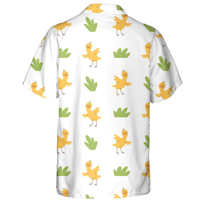 Funny Little Chicken Dancing With Grass Hawaiian Shirt,Hawaiian Shirt Gift, Christmas Gift