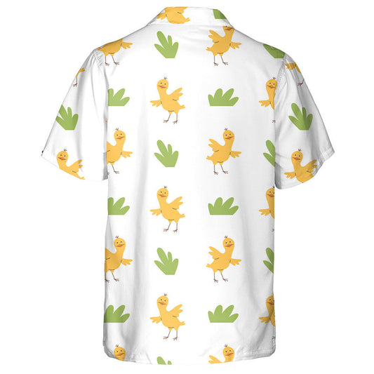 Funny Little Chicken Dancing With Grass Hawaiian Shirt,Hawaiian Shirt Gift, Christmas Gift