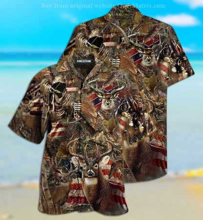 Hunting Deer Loves Forest - Hawaiian Shirt, Hawaiian Shirt Gift, Christmas Gift
