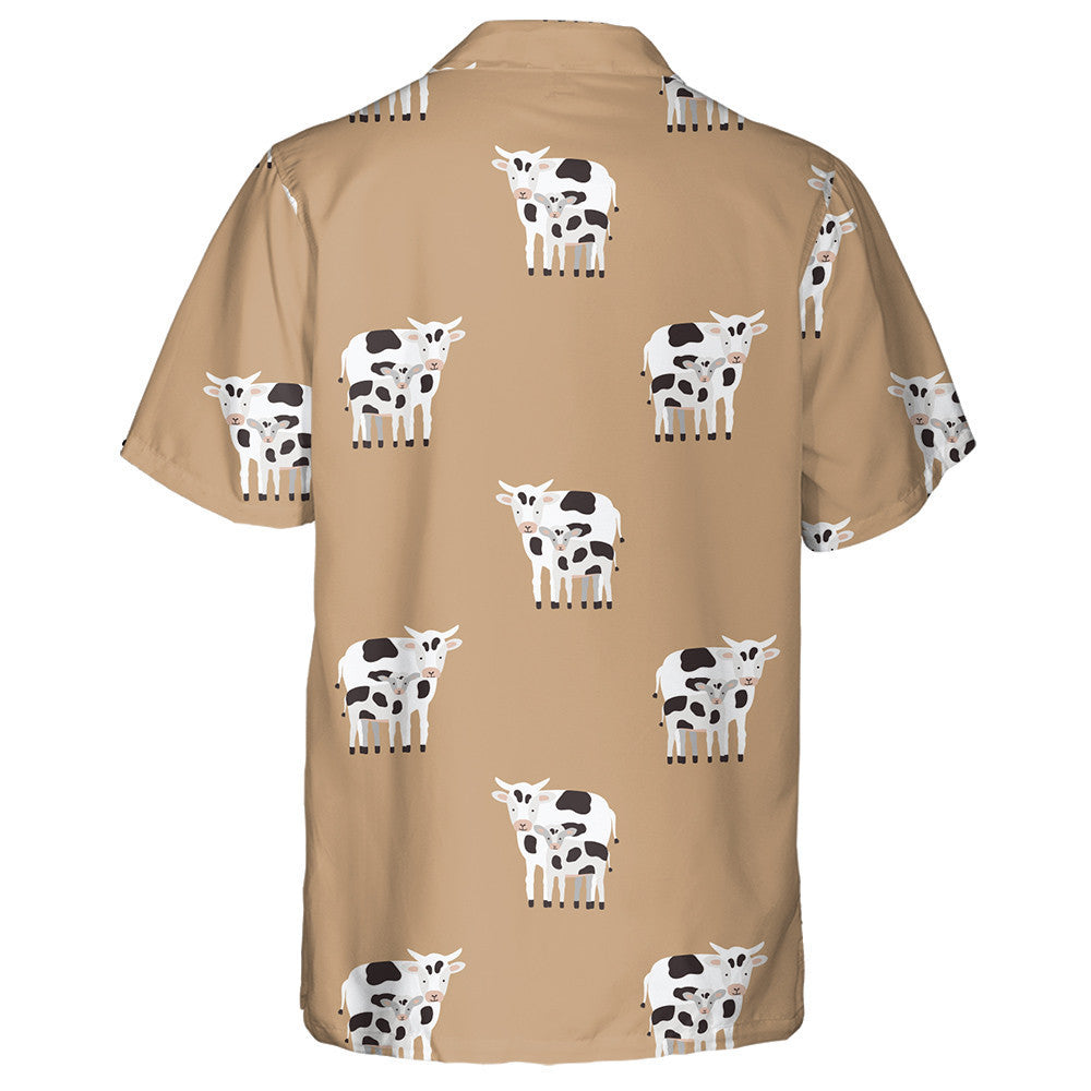 Cow And Calf Coated In Black And White Patches Hawaiian Shirt, Hawaiian Shirt Gift, Christmas Gift