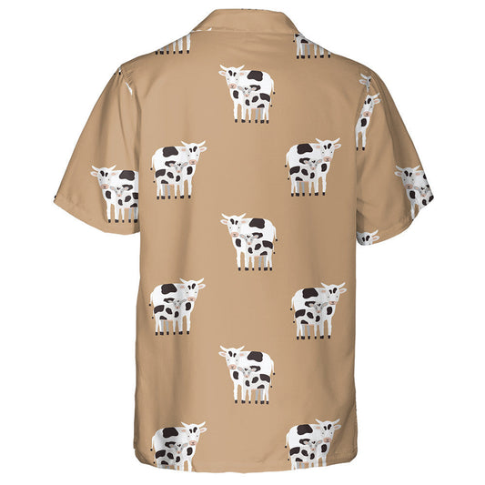 Cow And Calf Coated In Black And White Patches Hawaiian Shirt, Hawaiian Shirt Gift, Christmas Gift