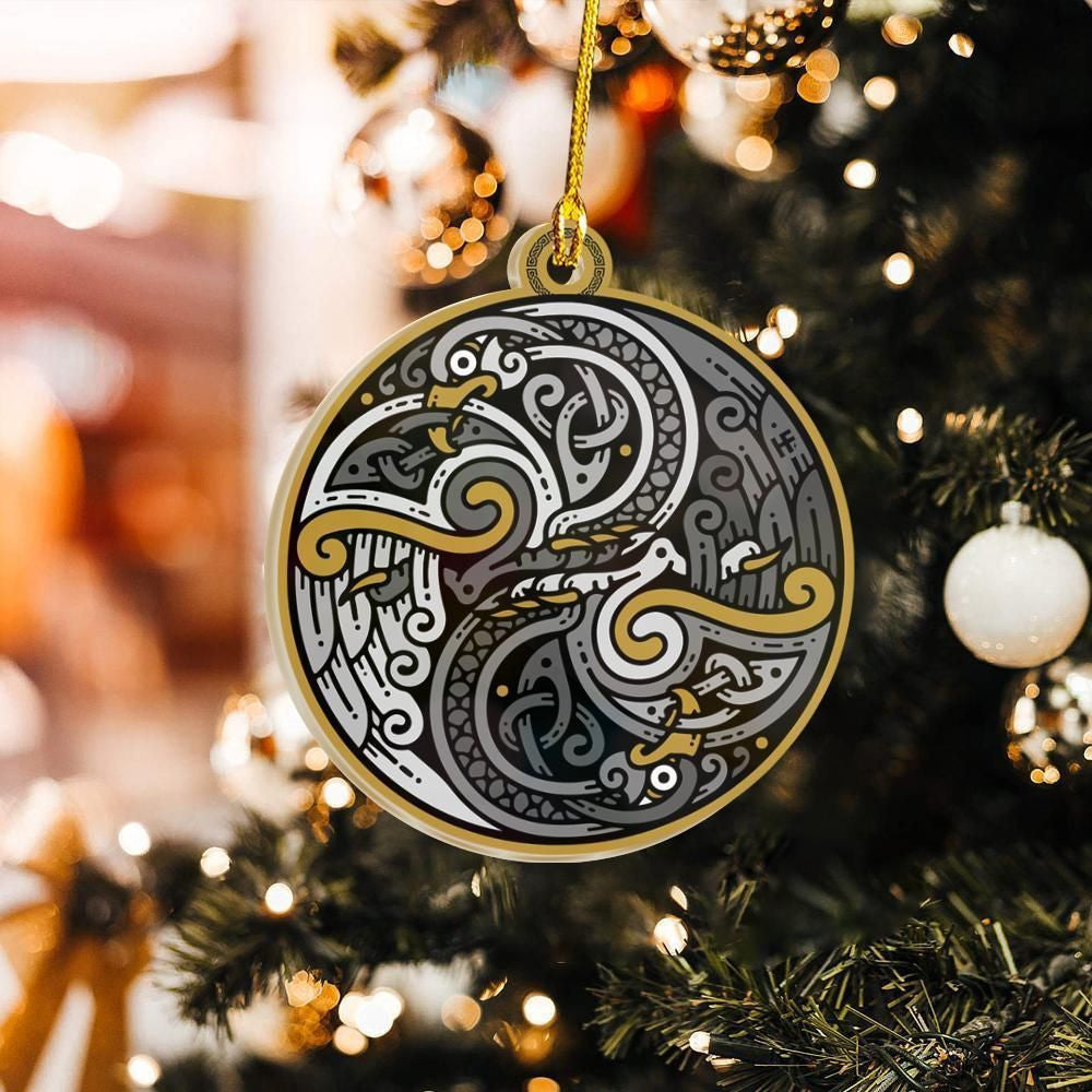 Celtic Bird Ornament, Happy Christmas Ornament, Christmas Gift, Christmas Decoration