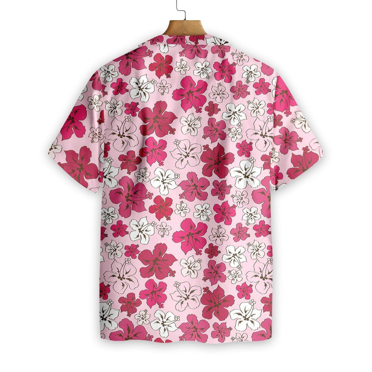 White And Dark Pink Floral Flower Pattern Hawaiian Shirt, Hawaiian Shirt Gift, Christmas Gift