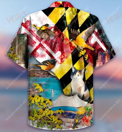 Beautiful Maryland State Short Sleeve Shirt Vacation Hawaiian T Shirts Best Hawaiian Shirts Hawaiian Shirts For Women, Hawaiian Shirt Gift, Christmas Gift