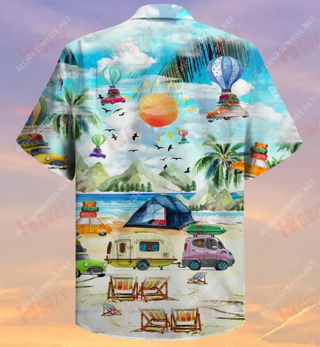 Get High With Camping Short Sleeve Shirt Summer Hawaiian T Shirts Best Hawaiian Shirts Hawaiian Shirt Pattern, Hawaiian Shirt Gift, Christmas Gift