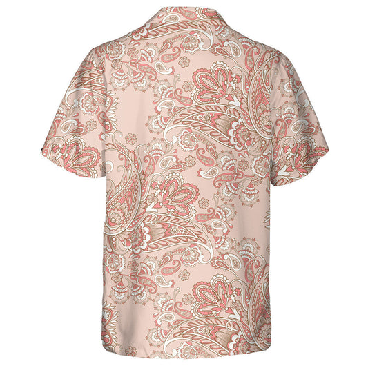 Fantastic Flower Leaves Paisley Vintage Pink Background Hawaiian Shirt, Hawaiian Shirt Gift, Christmas Gift