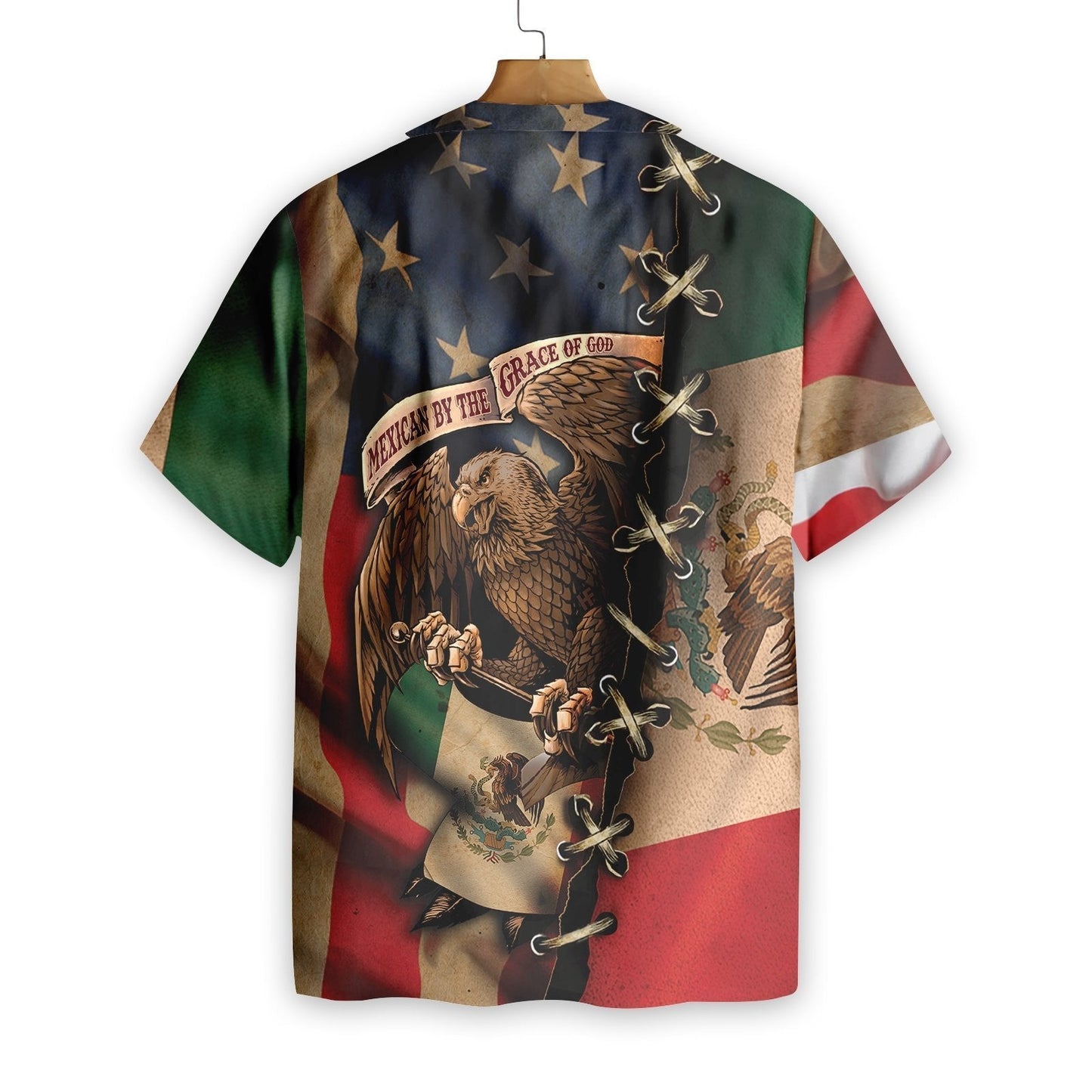Mexican By The Grace Of God Background Hawaiian Shirt,Hawaiian Shirt Gift, Christmas Gift