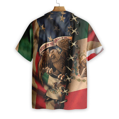 Mexican By The Grace Of God Background Hawaiian Shirt,Hawaiian Shirt Gift, Christmas Gift