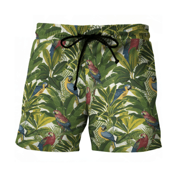 Parrot On Green Leaves Design Hawaiian Shirt, Hawaiian Shirt Gift, Christmas Gift