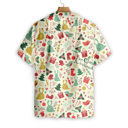 Frohe Weihnachten auf weißem Hintergrund Muster Hawaiihemd, Hawaiihemd, Weihnachtsgeschenk