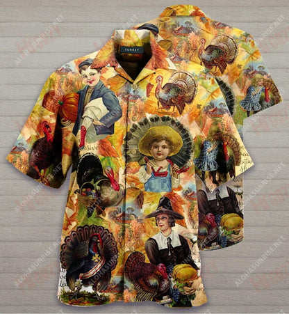 Bad Day To Be A Turkey Short Hawaiian Shirt Summer Hawaiian T Shirts Tropical Shirts For Men Funny Hawaiian Shirts, Hawaiian Shirt Gift, Christmas Gift