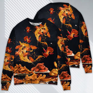 Food Chicken Wing Fast Food Delicious Ugly Christmas Sweater, Christmas Gift, Gift Christmas 2024