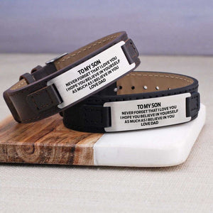 Dad To Son - I Believe In You Men's Leather Bracelet