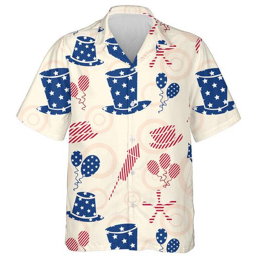American Independence Day Celebration With Balloon Hat Firework Hawaiian Shirt, Hawaiian Shirt Gift, Christmas Gift