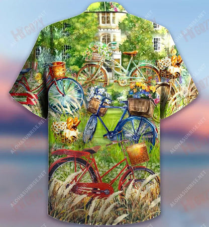 Life Is A Beautiful Ride Bicycle Green Unisex Short Sleeve Shirt Vacation Hawaiian T Shirts Custom Hawaiian Shirts Hawaiian Shirt Pattern, Hawaiian Shirt Gift, Christmas Gift
