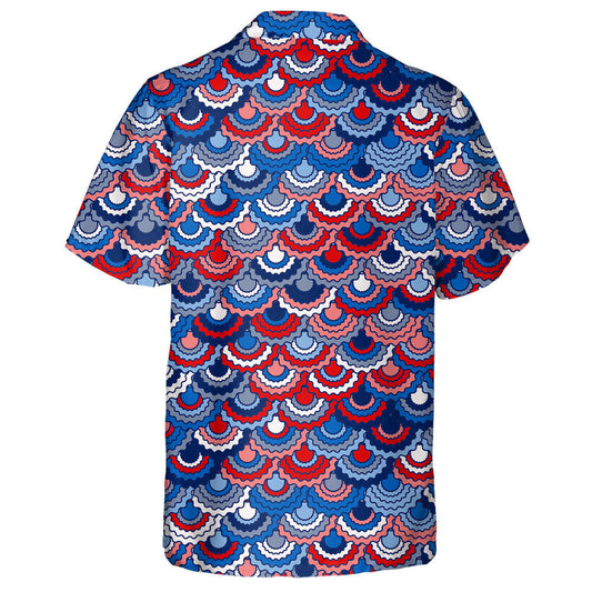 Festive American Flag Ribbons Bunting Scales Decoration Hawaiian Shirt, Hawaiian Shirt Gift, Christmas Gift