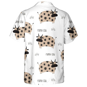 Funny Cow In White Animals Background Hawaiian Shirt,Hawaiian Shirt Gift, Christmas Gift