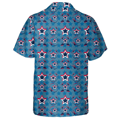 Vintage Patriotic American Airplane Tank And Star Hawaiian Shirt, Hawaiian Shirt Gift, Christmas Gift