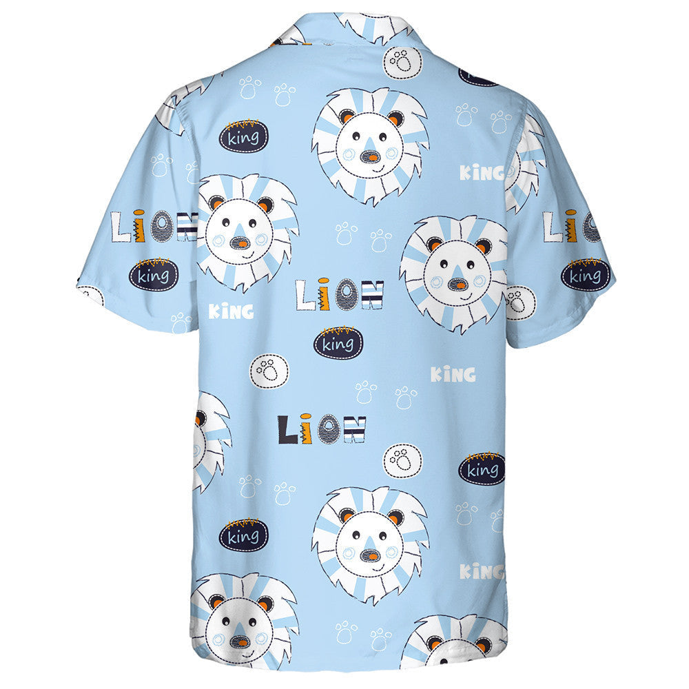Funny Lion King And Footprint Hawaiian Shirt,Hawaiian Shirt Gift, Christmas Gift