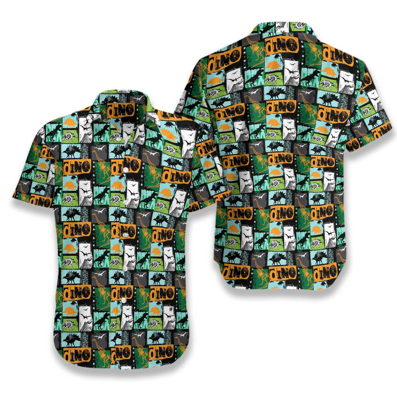 Dinosaur Collage Art Beautiful Design Hawaiian Shirt,Hawaiian Shirt Gift, Christmas Gift