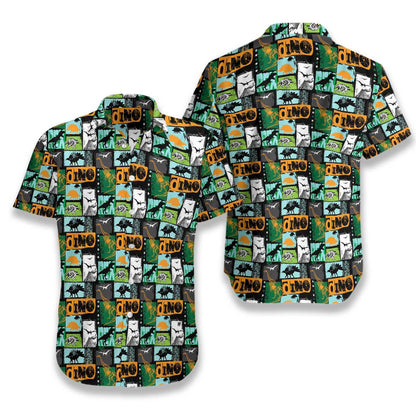 Dinosaur Collage Art Beautiful Design Hawaiian Shirt,Hawaiian Shirt Gift, Christmas Gift